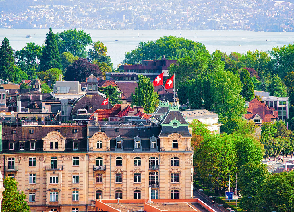 Rooftops on Zurich city center Europe