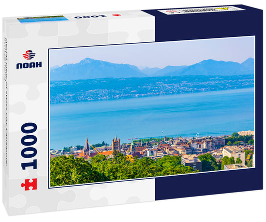 Aerial view of swiss city Lausanne, Switzerland