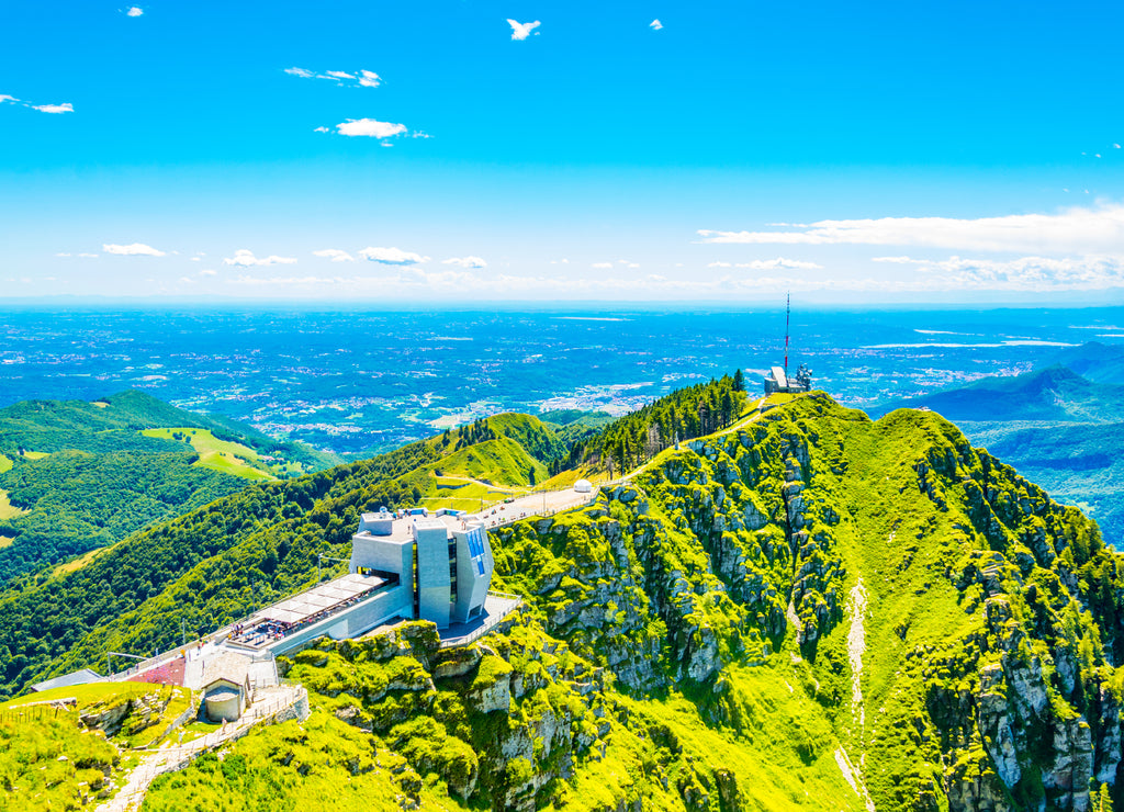 Building designed by Mario Botta on top of Monte Generoso, Switzerland