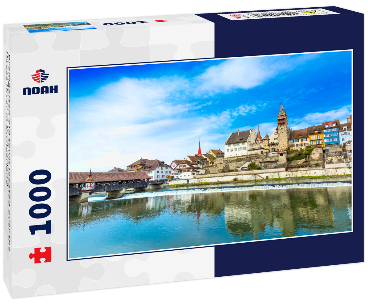 Bremgarten old town located over the Reuss River in Switzerland