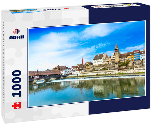 Bremgarten old town located over the Reuss River in Switzerland