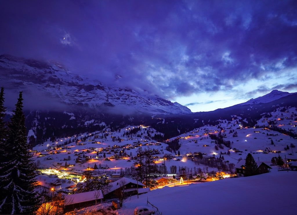 scenic mountain view of Grindelwald, switzerland in winter