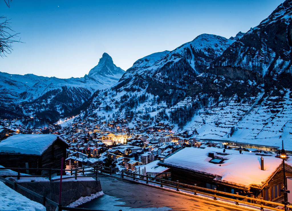 amazing view of Matterhorn peak from Zermatt