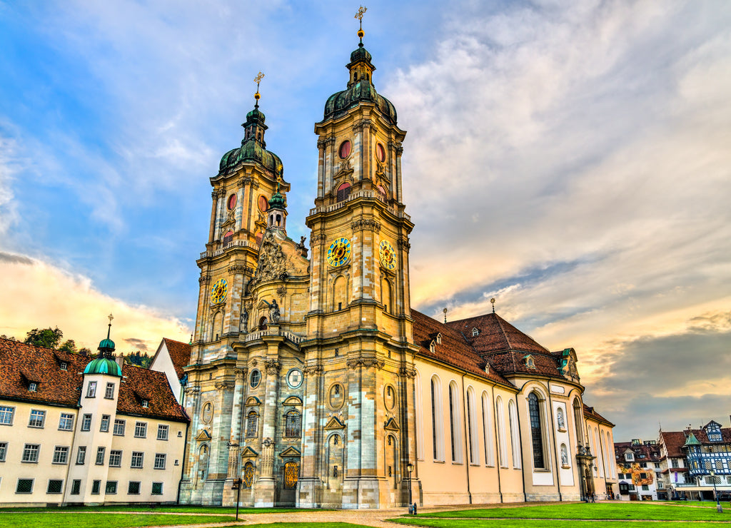 The Cathedral of Saint Gall Abbey in St. Gallen. UNESCO world heritage in Switzerland