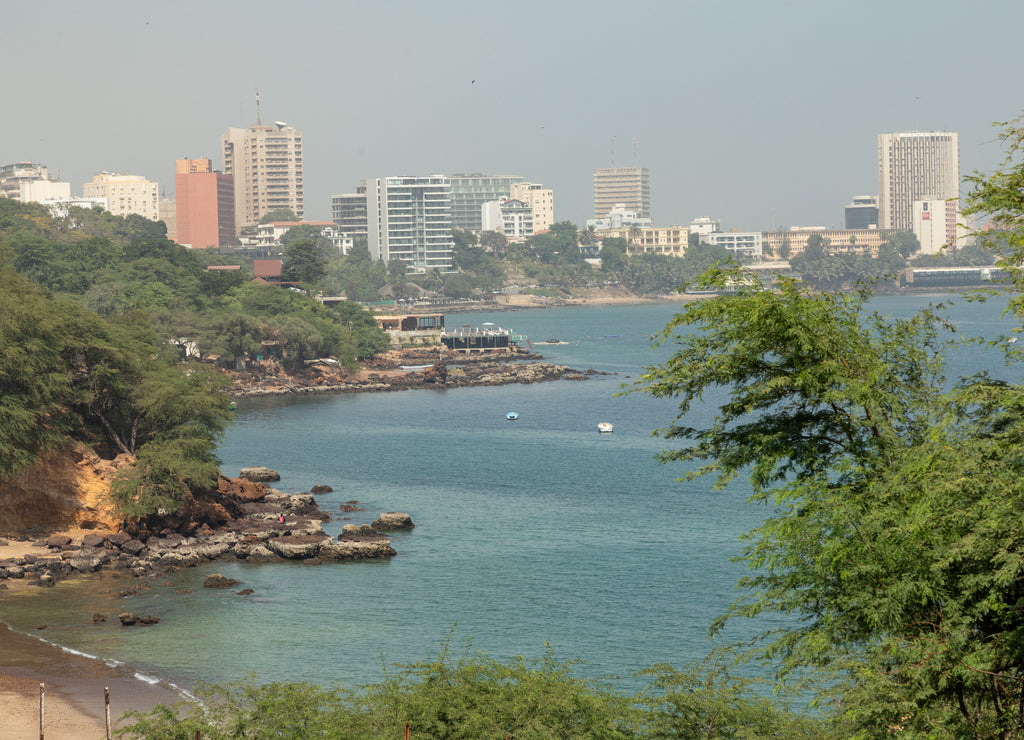 Dakar coastline, beach and vegetation. Dakar. Senegal. West Africa