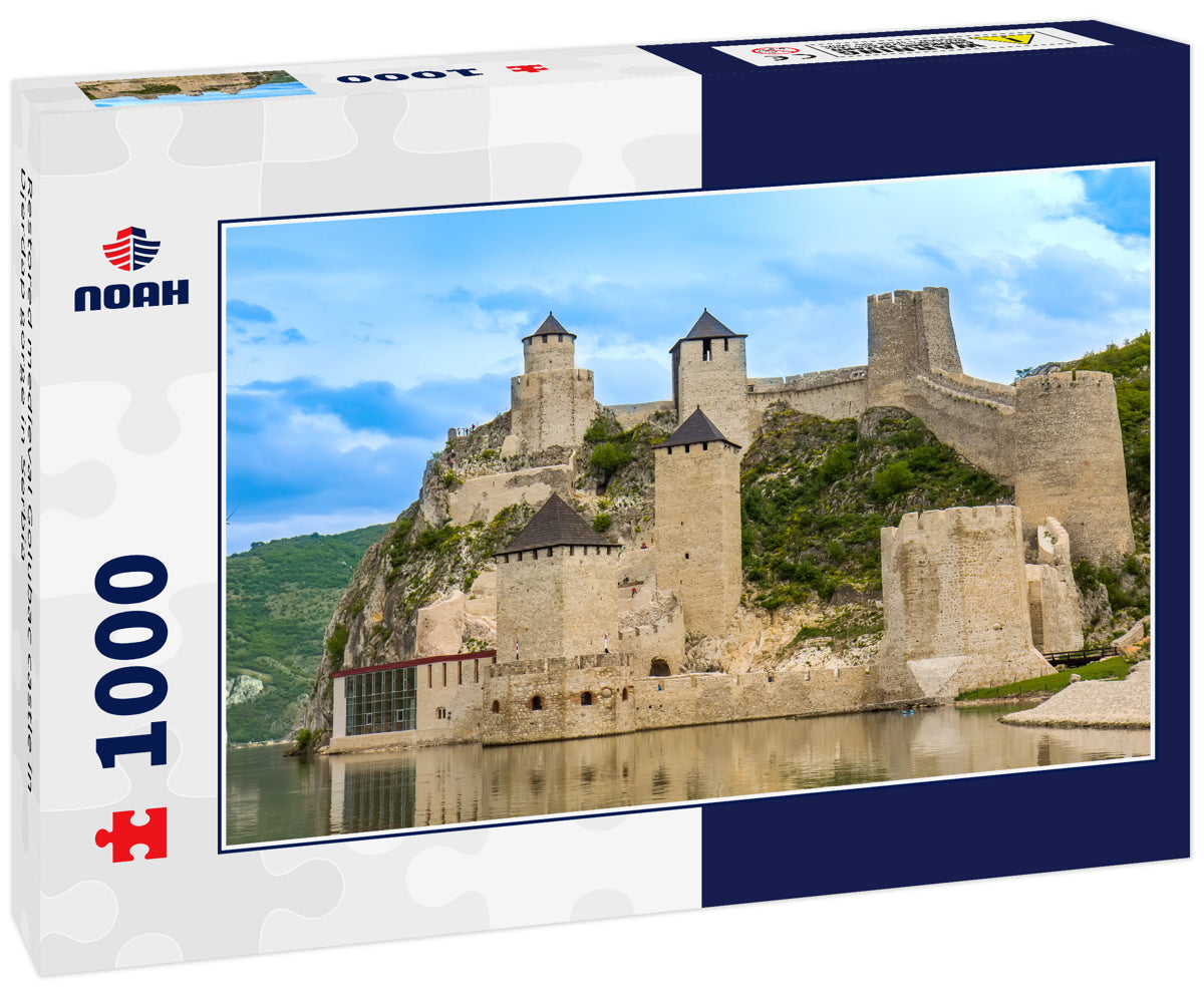 Restored medieval Golubac castle in Djerdap gorge in Serbia