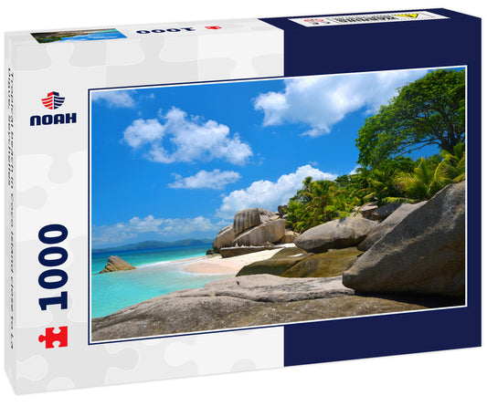 Tropical beach in Coco Island close to La Digue, Seychelles