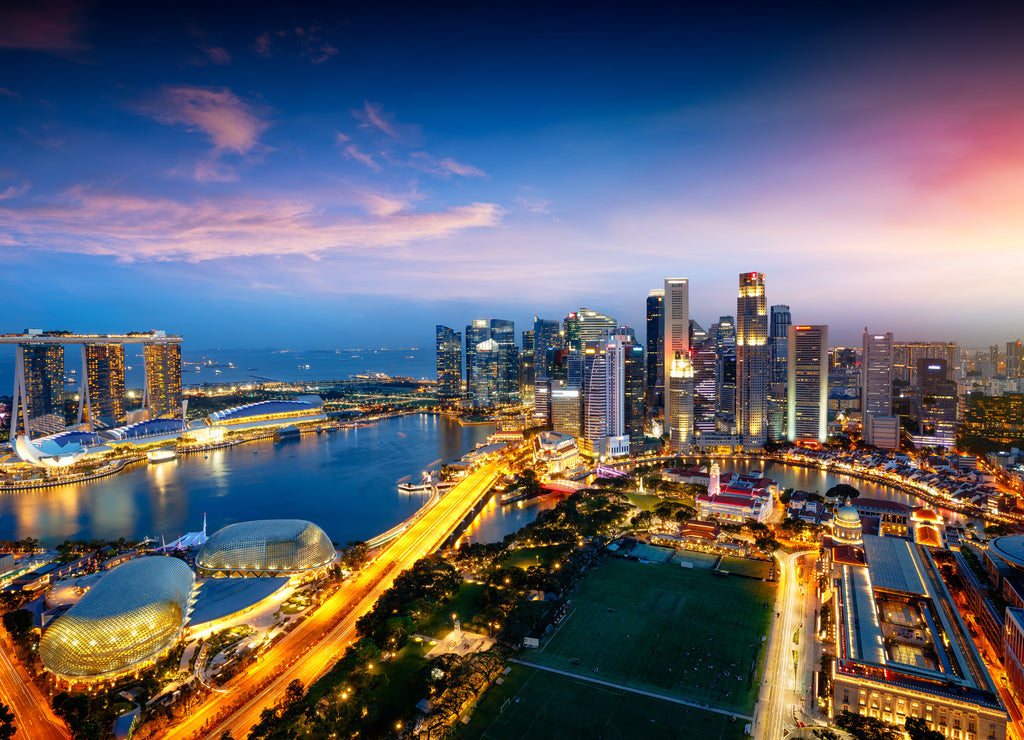 Singapore city skyline, Singapore's business district, Singapore