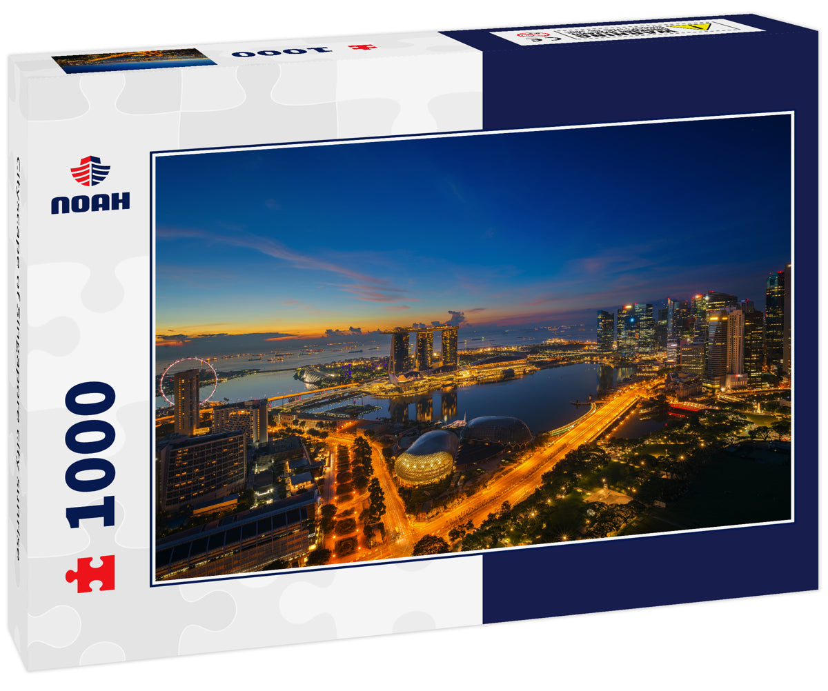 Cityscape of Singapore city sunrise