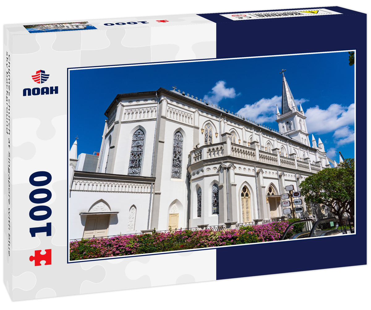 Chijmes church at Singapore with blue sky background