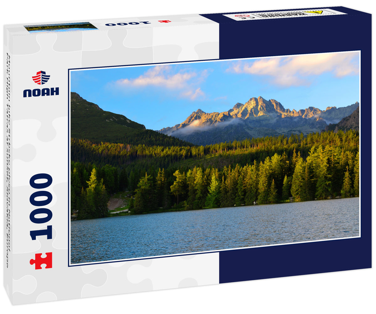 Mountain lake Strbske pleso in National Park High Tatras at sunset, Slovakia, Europe