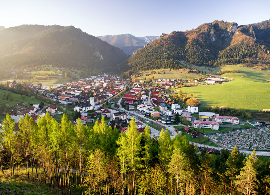 Sunrise over village Terchova, Slovakia
