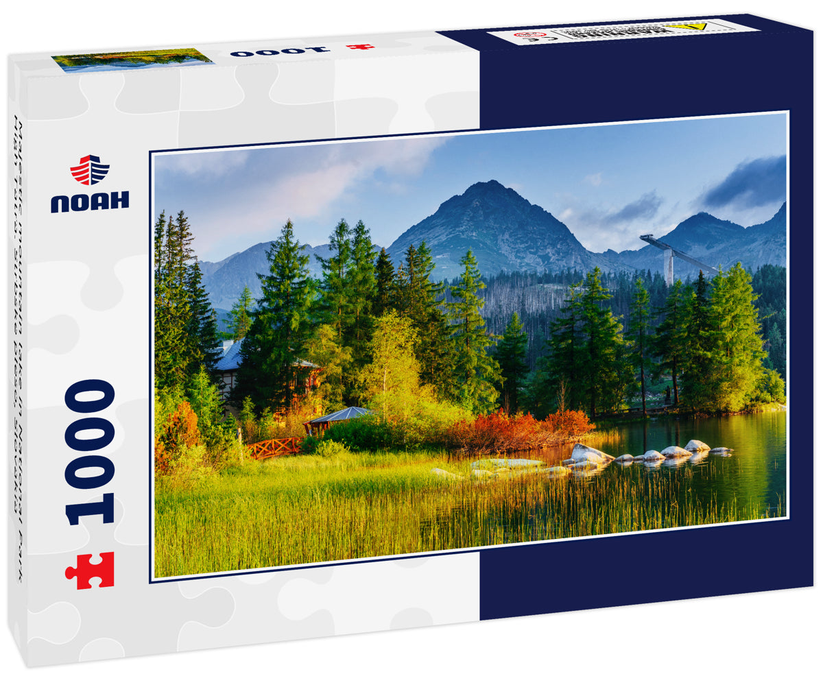 Majestic mountain lake in National Park High Tatra. Strbske pleso, Slovakia