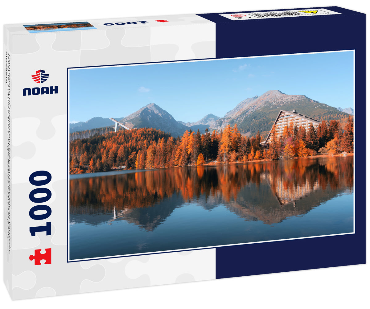 Panorama of mountain lake Strbske pleso (Strbske lake) in autumn time. High Tatras national park, Slovakia