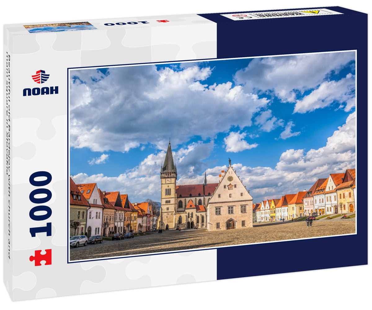 Beautiful old Bardejov with church and main square in Slovakia