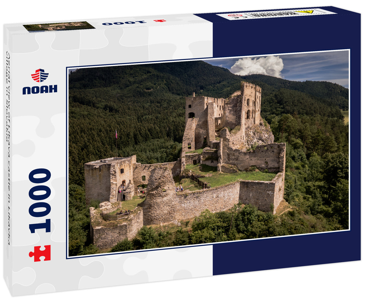 Aerial view of Likava castle in Likavka village in Slovakia