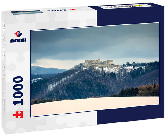 The medieval castle Lietava in winter, Slovakia, Europe