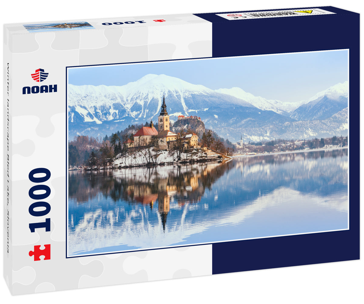 Winter landscape Bled Lake, Slovenia