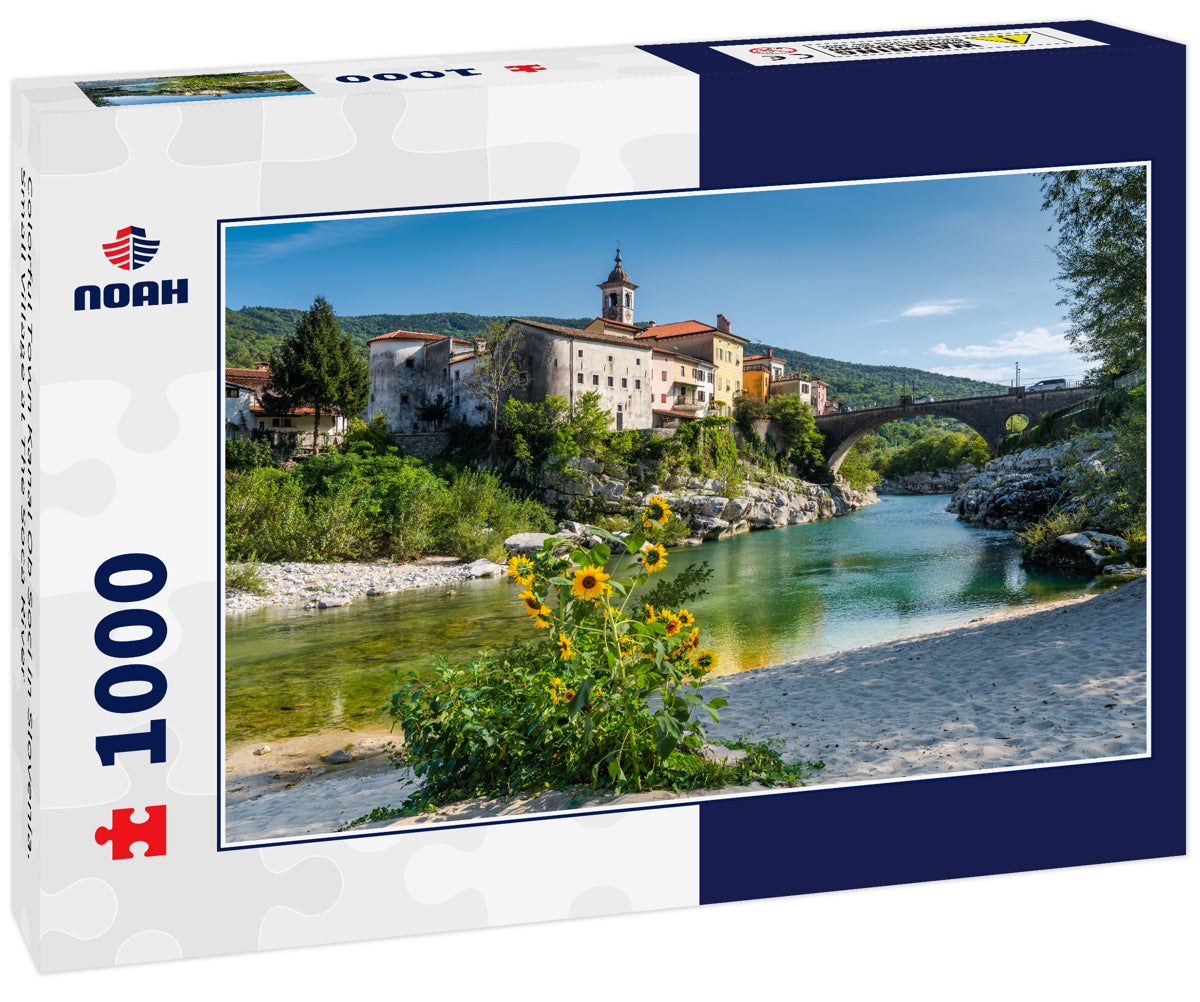 Colorful Town Kanal Ob Soci in Slovenia. Small Village at The Soca River