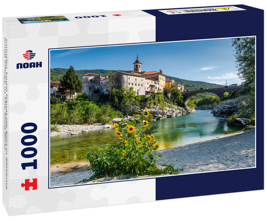 Colorful Town Kanal Ob Soci in Slovenia. Small Village at The Soca River