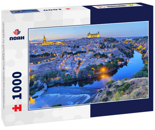 Toledo in the evening with picturesque bend of river Tajo