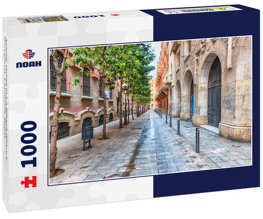 Scenic street in La Ribera district, Barcelona, Catalonia, Spain