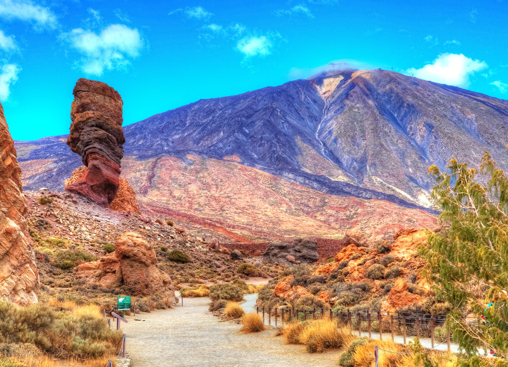 Teide volcanic mountain and famous Roques de Garcia in National Park of Tenerife, Spain