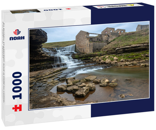 El Bolao Waterfall and a mill in ruins, Cantabria, Spain