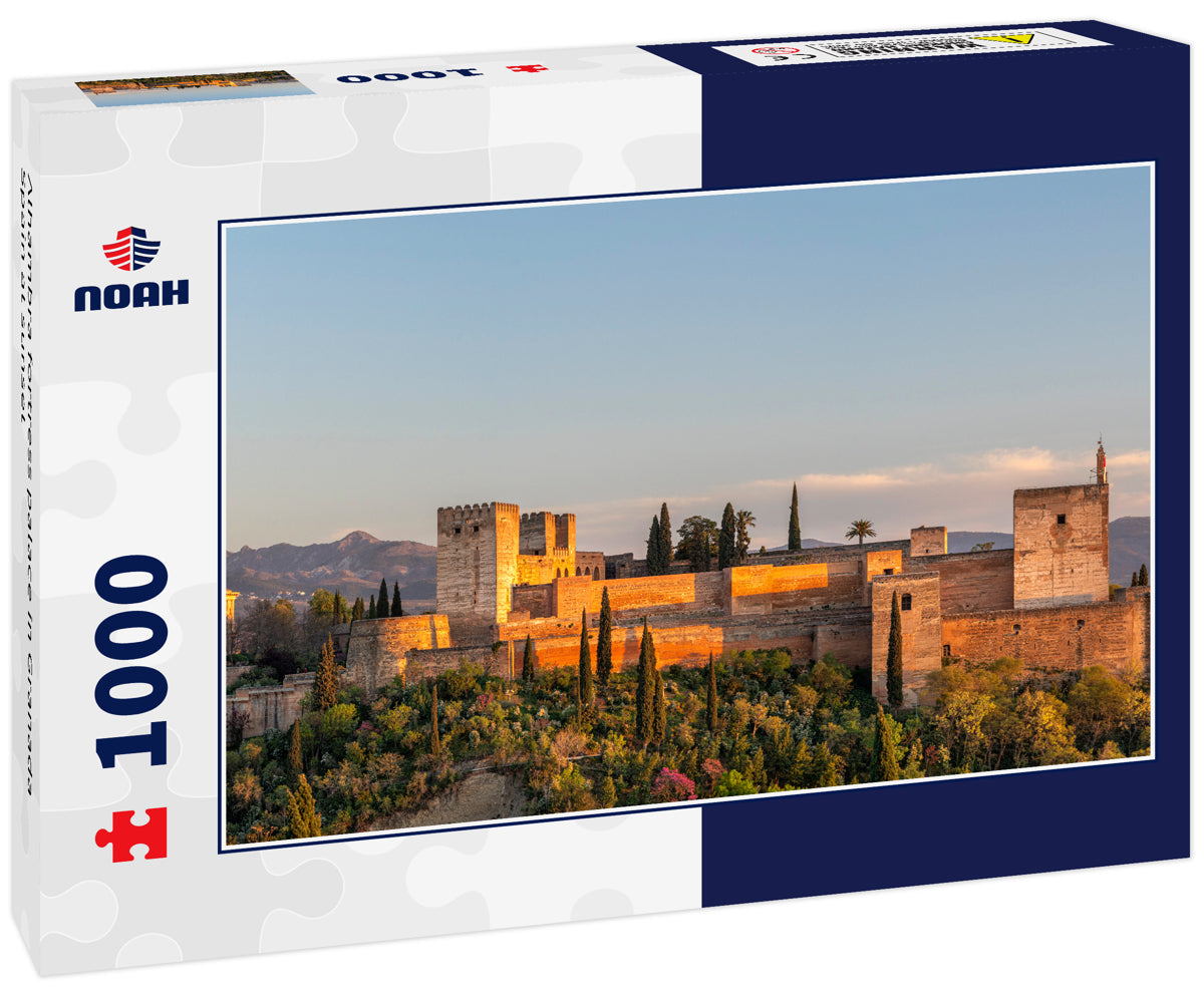 Alhambra fortress palace in Granada Spain at sunset