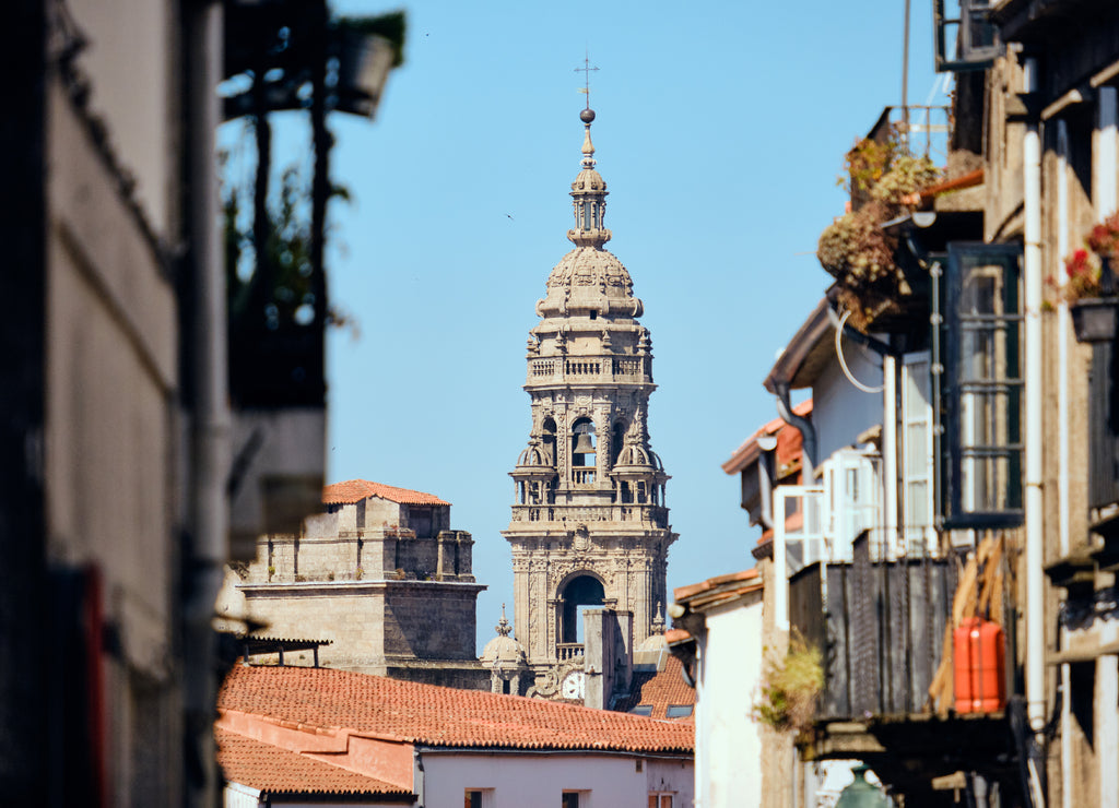 View Of The Cathedral Of Santiago De Compostela In Spain