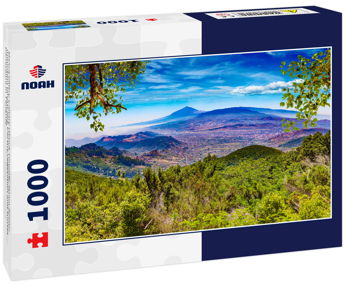 Masca valley.Canary island.Tenerife.Spain.Scenic mountain landscape.Cactus,vegetation and sunset panorama in Tenerife