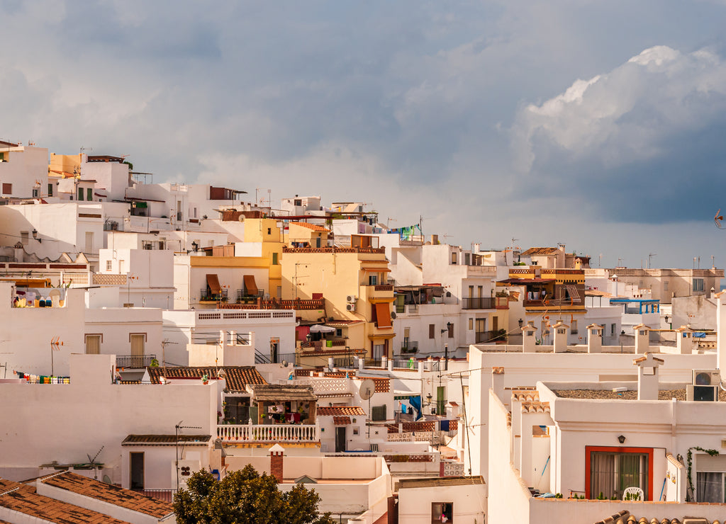 Sunlit houses and apartments in the Costa Tropical town of La Herradura, Granada, Spain