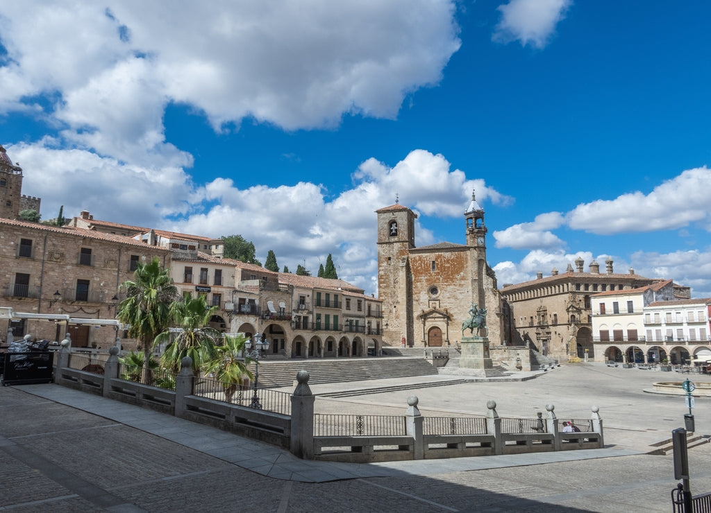 Beautiful landscape shot of the Plaza Mayor de Trujillo in Extremadura, Spain on a bright day