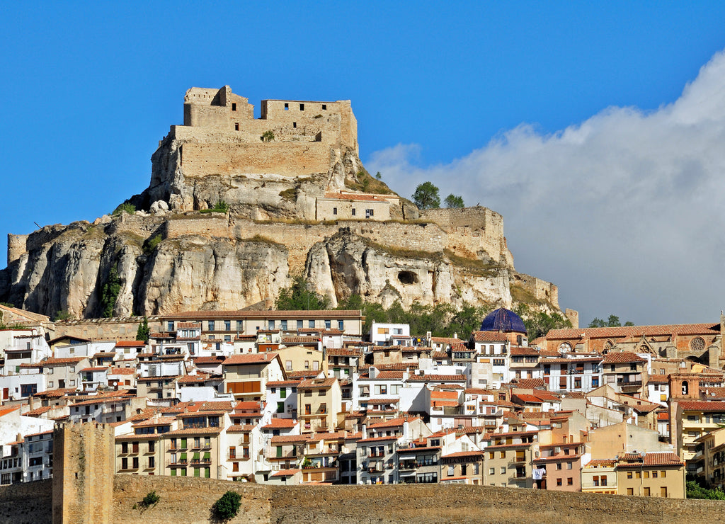 Historic castle and city panorama Morella, Castellon - Spain