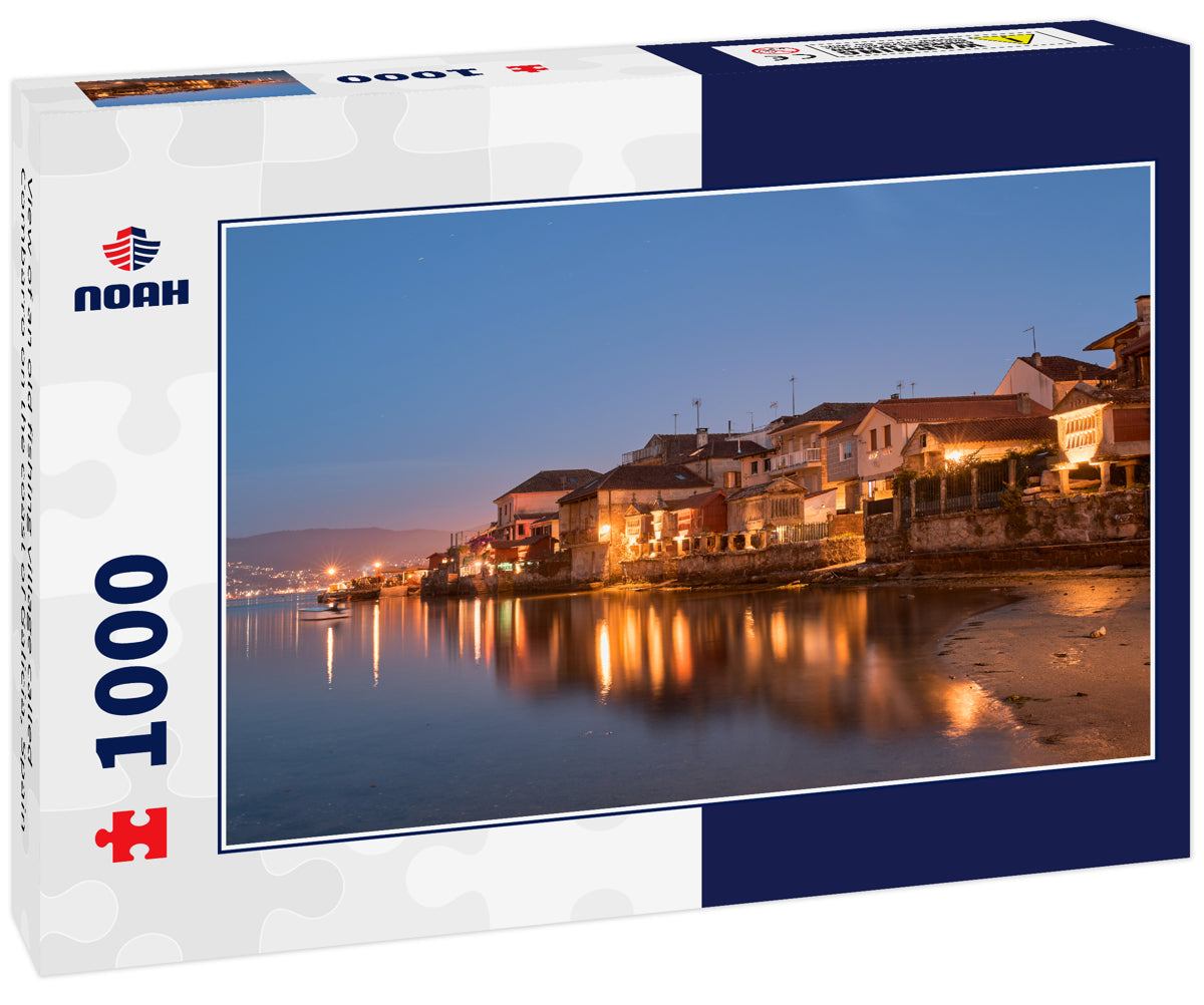 View of an old fishing village called Combarro on the coast of Galicia, Spain