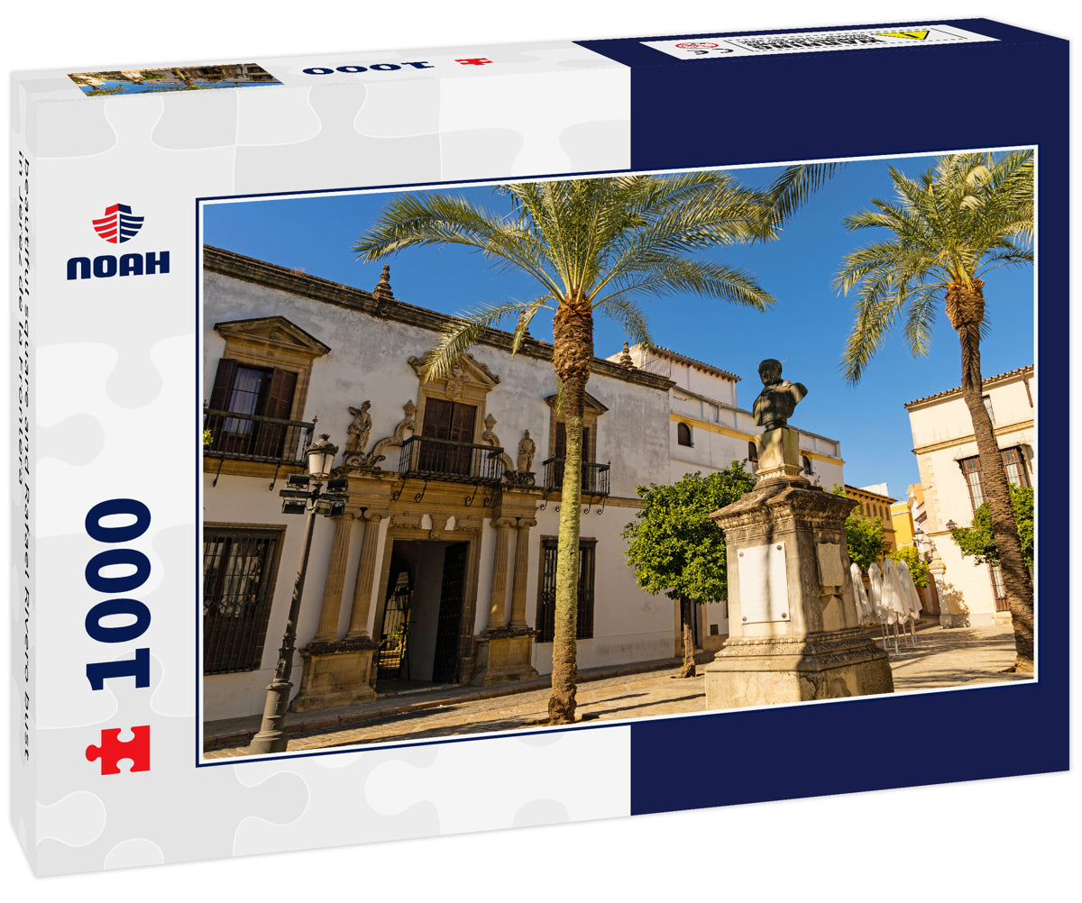 beautiful square and Rafael Rivero bust in Jerez de la Frontera