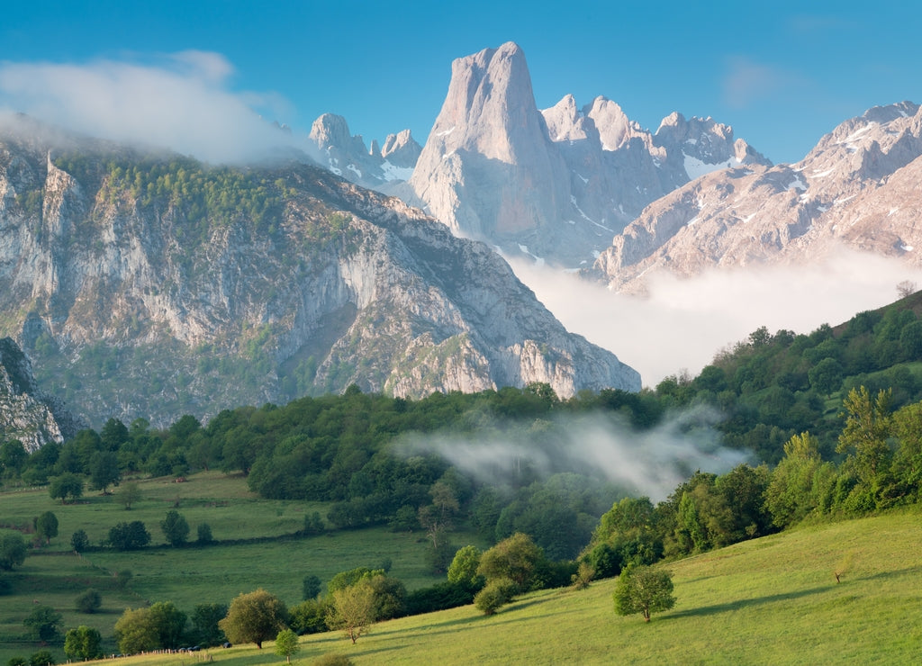 The Picos de Europa are a mountain range extending for about 20 km forming part of the Cantabrian Mountains in northern Spain