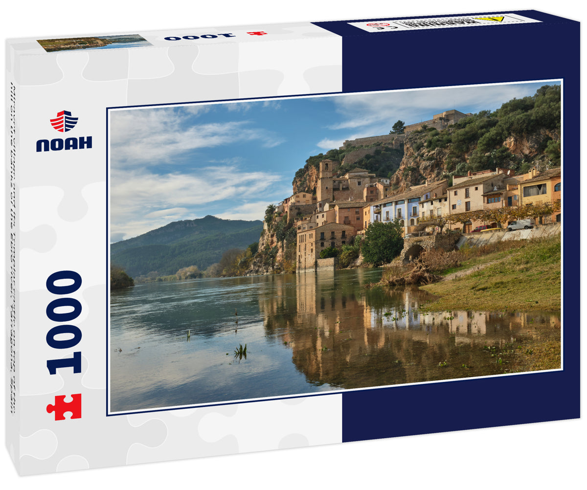 Miravet village and its Templar castle on top of the hill on the banks of the Ebro river, Tarragona, Spain