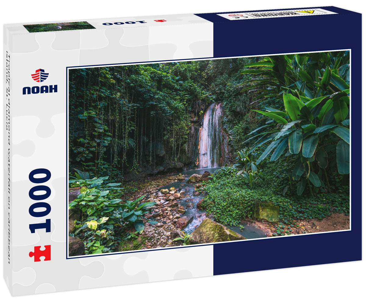 Tropical diamond waterfall on caribbean island, St. Lucia