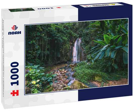 Tropical diamond waterfall on caribbean island, St. Lucia