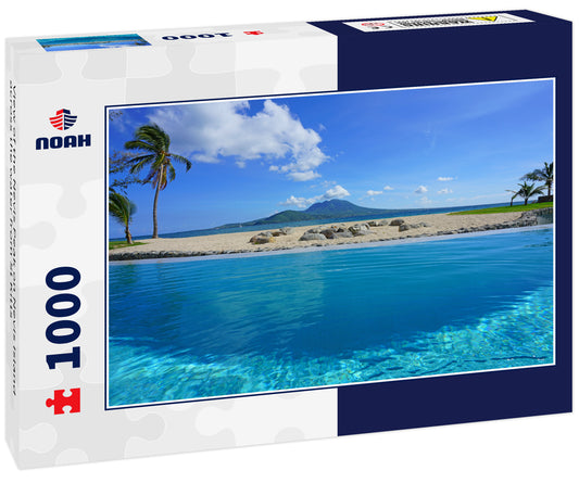 View of the Nevis Peak on Nevis Island across the water from St Kitts