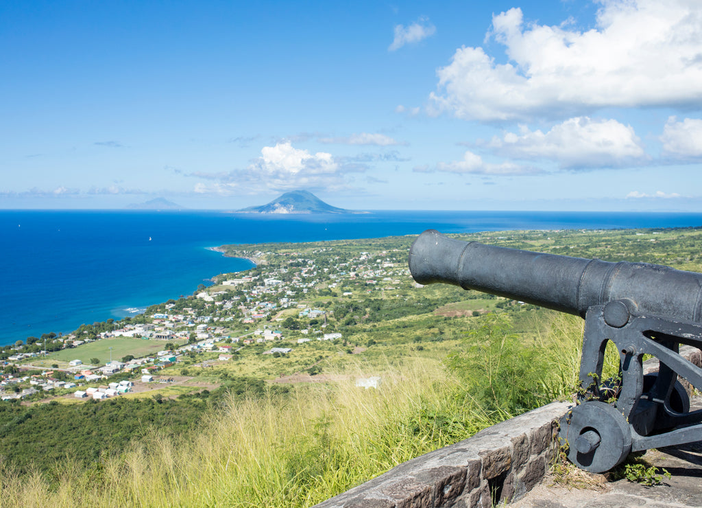 Canon on the ruins of Brimstone Fortress in St Kitts