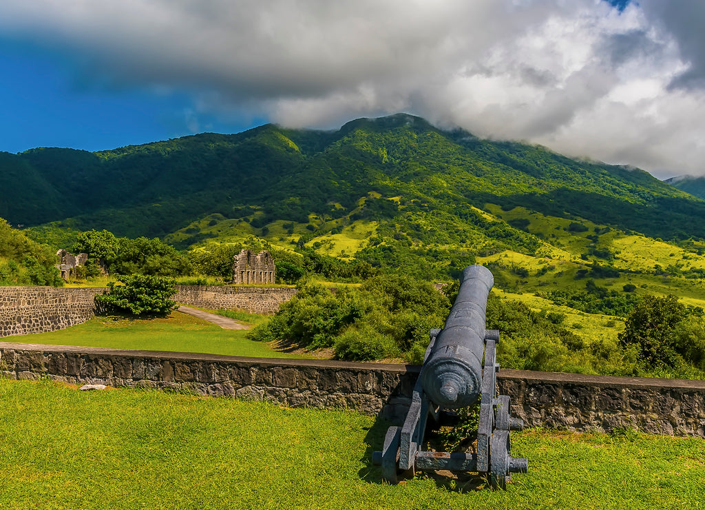 A view across the ramparts of Brimstone Hill Fort in St Kitts