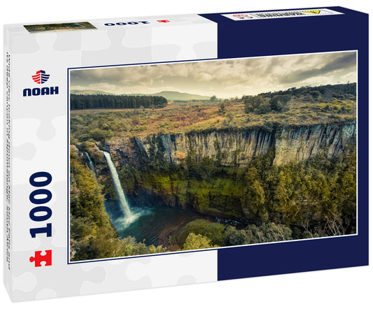 Wide view looking down on Mac Mac Falls and its deep canyon in Mpumalanga, South Africa