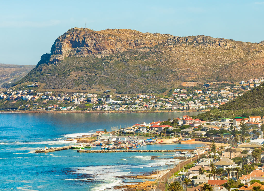 Elevated view of Kalk Bay Harbour in False Bay Cape Town South Africa