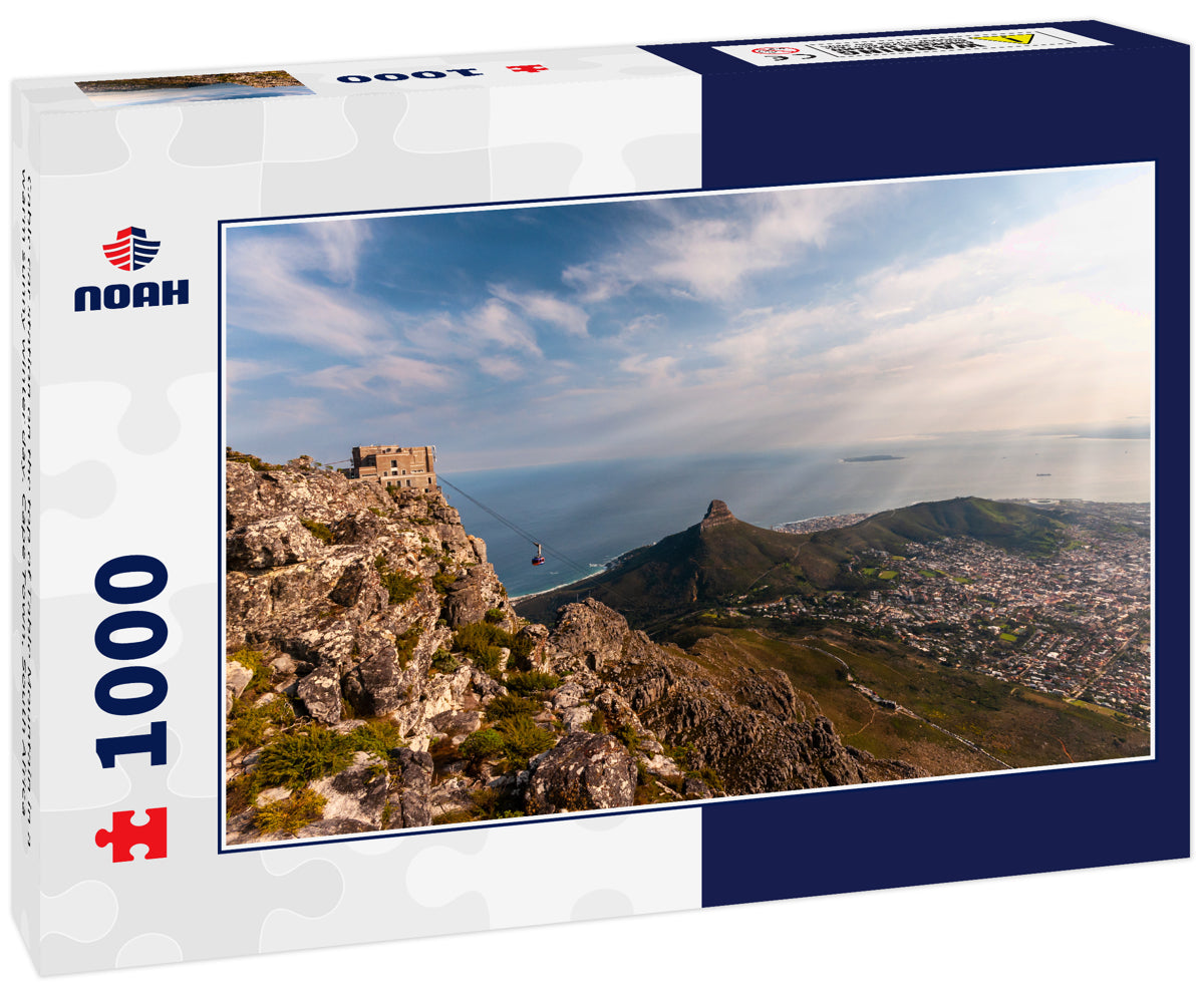 Cable car station on the top of Table Mountain in a warm sunny winter day. Cape Town, South Africa