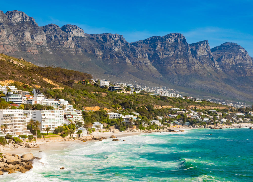 View of Clifton Beach and appartments in Cape Town South Africa