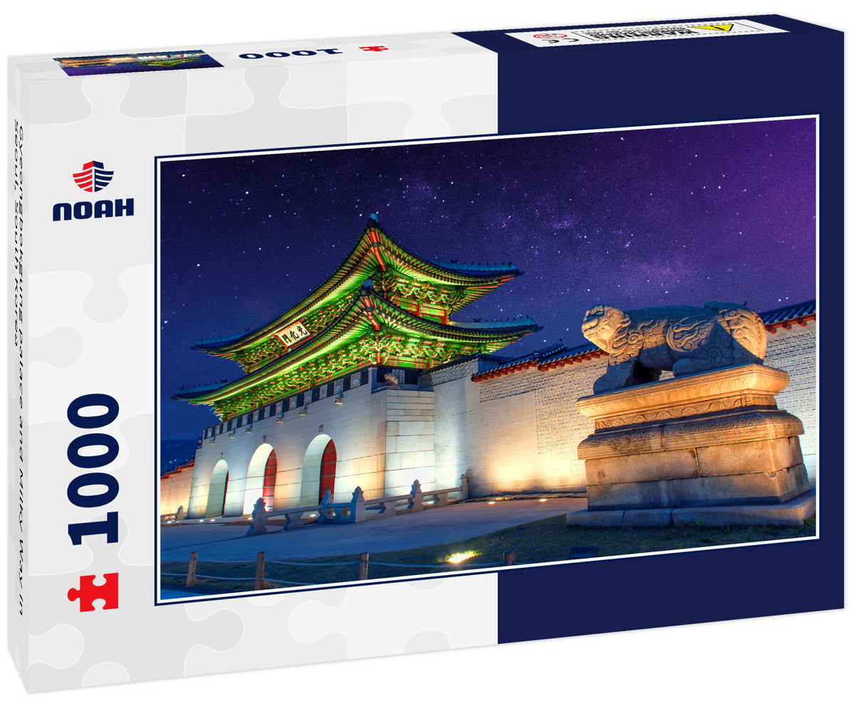 Gyeongbokgung palace and Milky Way in Seoul, South Korea