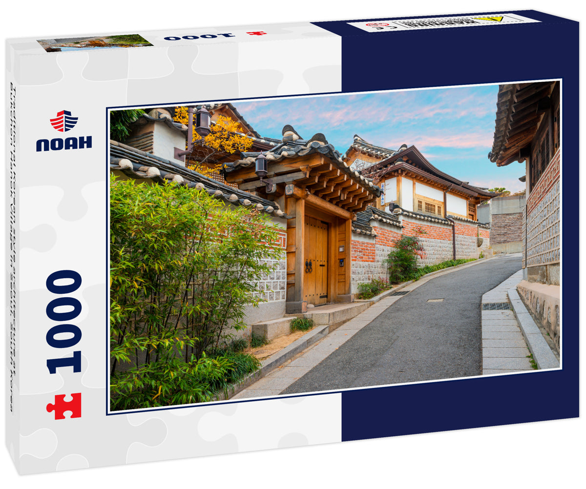 Traditional Korean style architecture at Bukchon Hanok Village in Seoul, South Korea