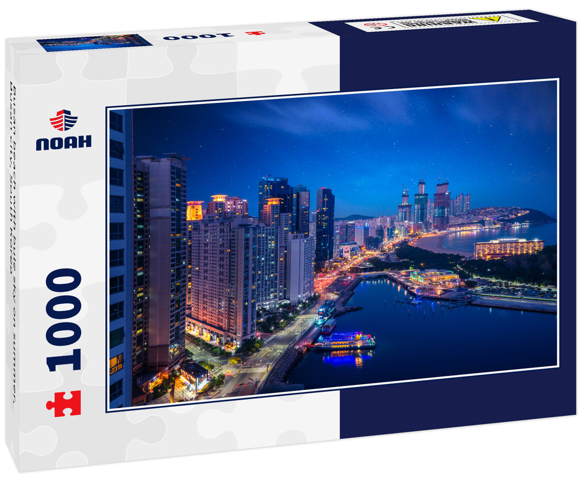 Busan beach with bule sky on summer, Busan city, South Korea